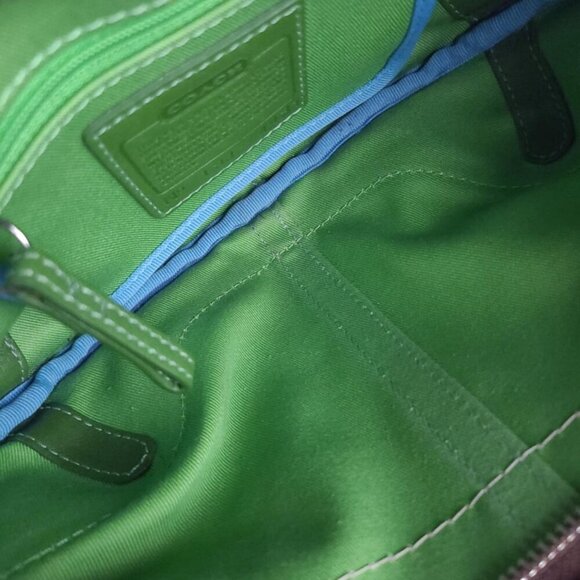 Vintage COACH Small Hobo Twill Bag Daisy vachetta Leather - Picture 4 of 11